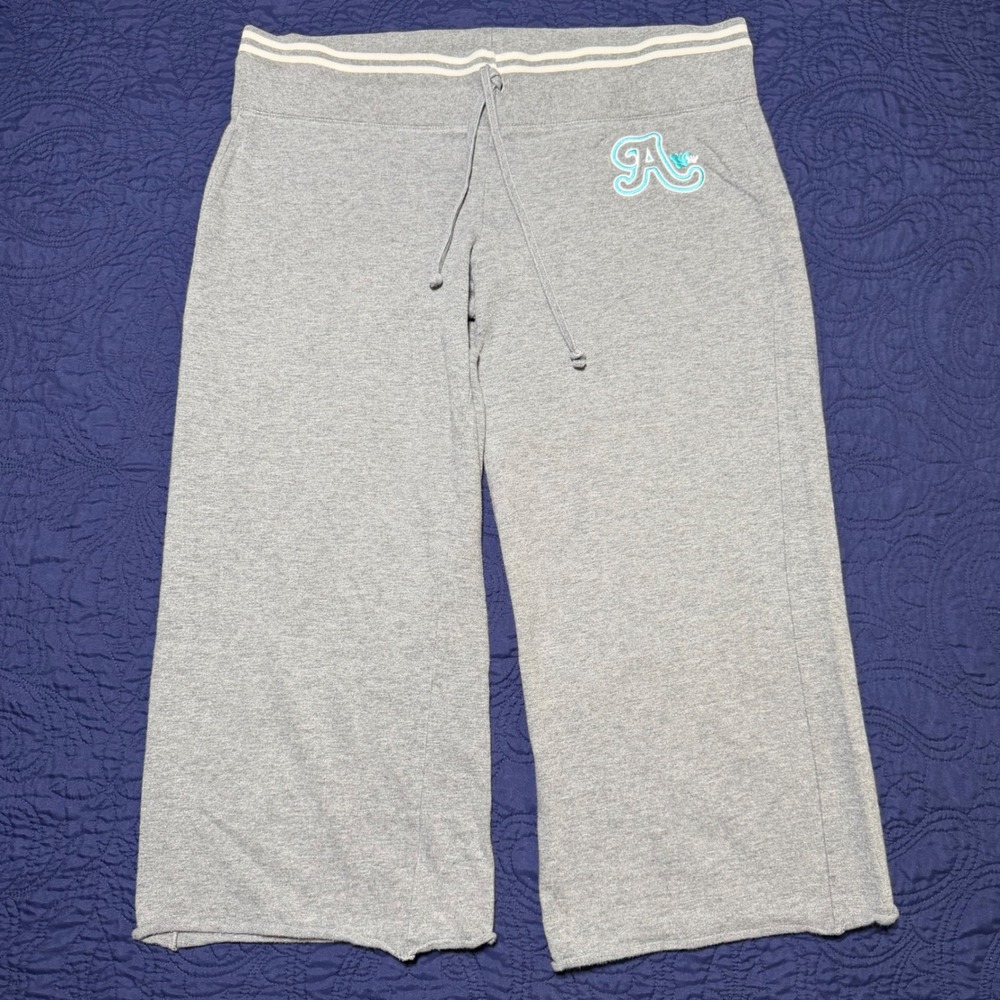 Vintage Aeropostal Gaucho Wide Leg Sweatpants Butterfly Embroidery Y2K Lounge L